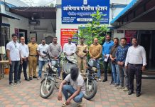 मौजमजेसाठी मोटारसायकल चोरी करणारा चोरटा आंबेगाव पोलिसांच्या जाळ्यात; तीन दुचाकी जप्त.