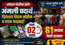 अंमली पदार्थांविरोधात कोंढवा पोलिसांची धडक मोहीम; अवघ्या २ तासांत ६१ जण ताब्यात.